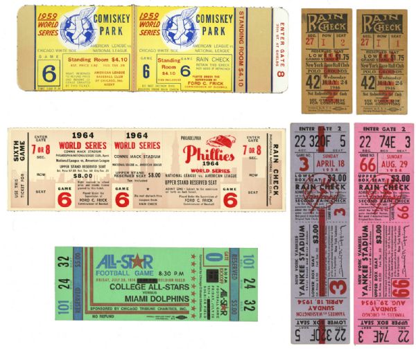 1940S THROUGH 1980S TICKET LOT OF OVER 130 INC. WORLD SERIES (VERY HEAVY ON DODGERS)