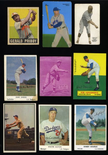 TOPPS, BOWMAN, REGIONALS, T CARDS, 1930S CARDS, ETC. TYPE CARD LOT OF OVER 170 CARDS