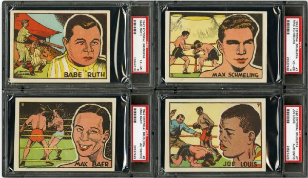  1942 EDITORIAL BRUGUERA PSA GRADED COMPLETE SET WITH EX-MT PSA 6 BABE RUTH (2ND FINEST)
