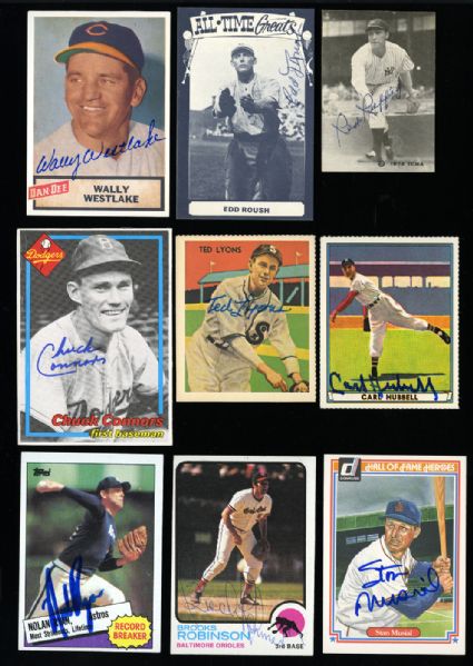  1970s-1980s SIGNED BASEBALL CARD LOT OVER 150 WITH HALL OF FAMERS