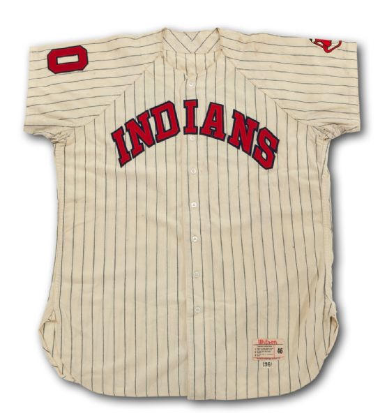 1961 RUSS HEMAN CLEVELAND INDIANS GAME USED HOME JERSEY