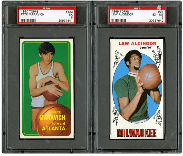  1969-70 TOPPS BASKETBALL COMPLETE SET OF 99 PLUS 1970-71 TOPPS #123 PETE MARAVICH ROOKIE PSA