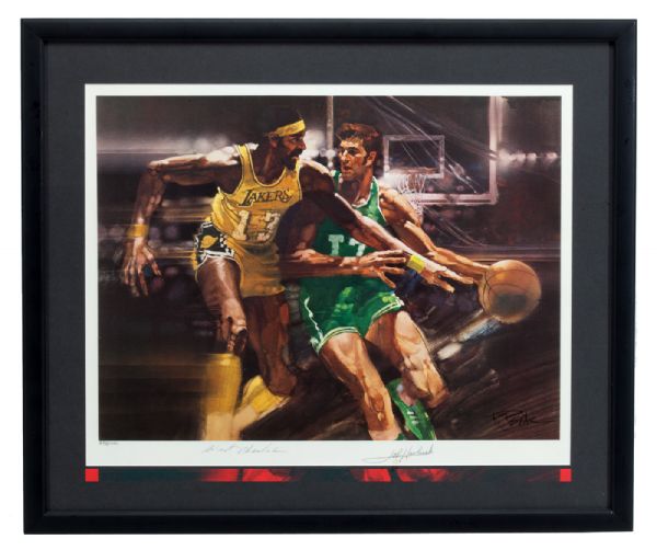WILT CHAMBERLAIN AND JOHN HAVLICEK AUTOGRAPHED SPORTS ILLUSTRATED LIMITED EDITION LITHOGRAPH