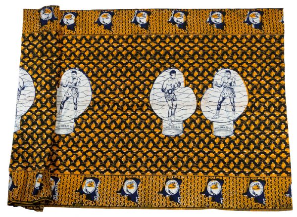 LARGE MUHAMMAD ALI VS. GEORGE FOREMAN "RUMBLE IN THE JUNGLE" TEXTILE PRESENTED TO ANGELO DUNDEE IN ZAIRE, 1974