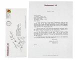 MUHAMMAD ALI SIGNED 1992 LETTER TO ANGELO DUNDEE WITH SENTIMENTAL CONTENT REGARDING ALIS 50TH BIRTHDAY CELEBRATION