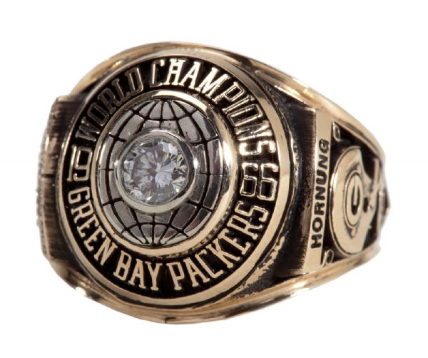 1966 GREEN BAY PACKERS SUPER BOWL I COMMEMORATIVE CHAMPIONSHIP LADIES RING ISSUED TO PAUL HORNUNG’S WIFE (HORNUNG LOA)