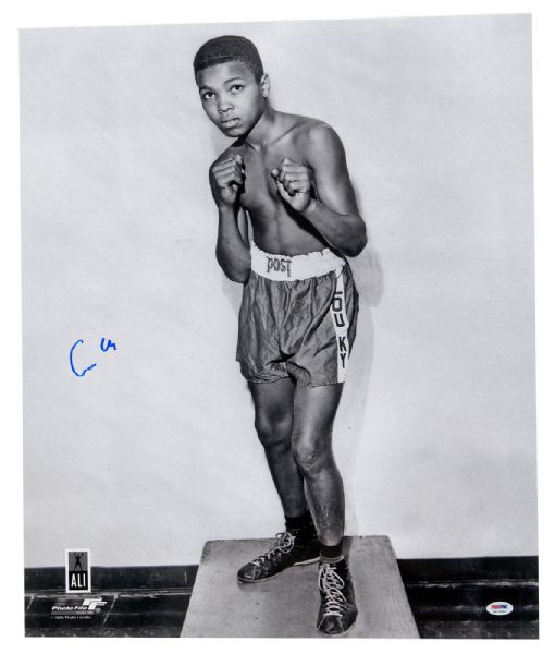MUHAMMAD ALI "CASSIUS CLAY" AUTOGRAPHED LARGE 20" BY 24" PHOTOGRAPH