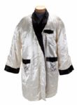 MUHAMMAD ALI FIGHT WORN EVERLAST SATIN ROBE ATTRIBUTED TO JULY 1, 1975 BOUT VS. JOE BUGNER IN KUALA LUMPUR, MALAYSIA INSCRIBED “FIGHT WORN” BY ANGELO DUNDEE
