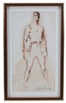 ANGELO DUNDEES MUHAMMAD ALI ORIGINAL ARTWORK BY LEROY NEIMAN SIGNED AND INSCRIBED TO HIM BY NEIMAN