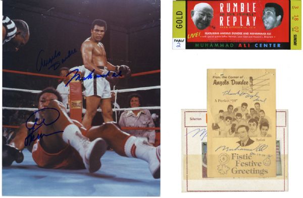 LOT OF (4) VARIOUS MUHAMMAD ALI AUTOGRAPHED ITEMS