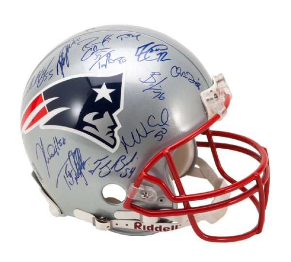 2005 SUPER BOWL CHAMPION NEW ENGLAND PATRIOTS TEAM SIGNED LIMITED EDITION (299/350) PRO LINE HELMET WITH STEINER COA