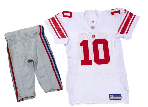 2006 ELI MANNING NEW YORK GIANTS GAME-WORN NFL JERSEY AND PANTS (STEINER LOA)