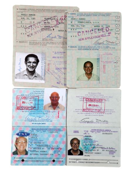 ANGELO DUNDEES LOT OF (4) SIGNED U.S. PASSPORTS (1978-2007)