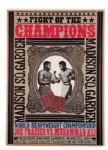 ANGELO DUNDEES PAIR OF RINGSIDE TICKET STUBS FROM ALI/FRAZIER I "THE FIGHT OF THE CENTURY" MARCH 8, 1971 WITH REPRODUCTION FIGHT POSTER