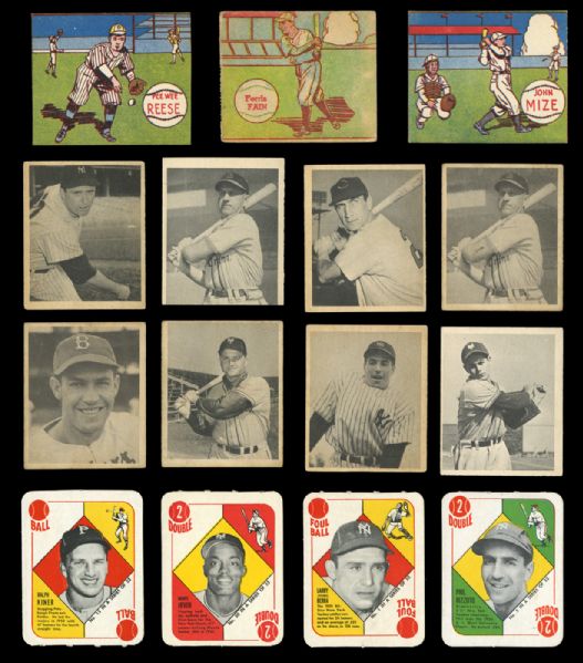 1940S AND EARLY 1950S SHOEBOX LOT OF 34 WITH 10 HALL OF FAMERS