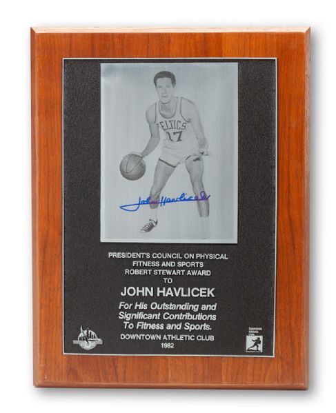 JOHN HAVLICEKS 1982 PRESIDENTS COUNCIL ON PHYSICAL FITNESS AWARD (HAVLICEK LOA)