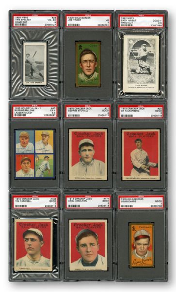 PRE-WAR TYPE CARD LOT OF 11 INC. CHANCE, SPEAKER, WHEAT, AND DICKEY/LAZZERI/RUFFING