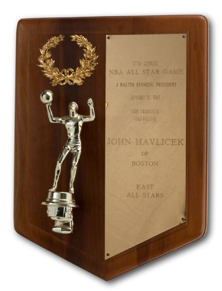 JOHN HAVLICEK’S 1967 NBA ALL-STAR GAME PLAQUE (HAVLICEK LOA)