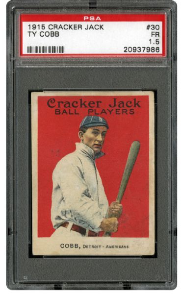  1915 CRACKER JACK #30 TY COBB FR PSA 1.5