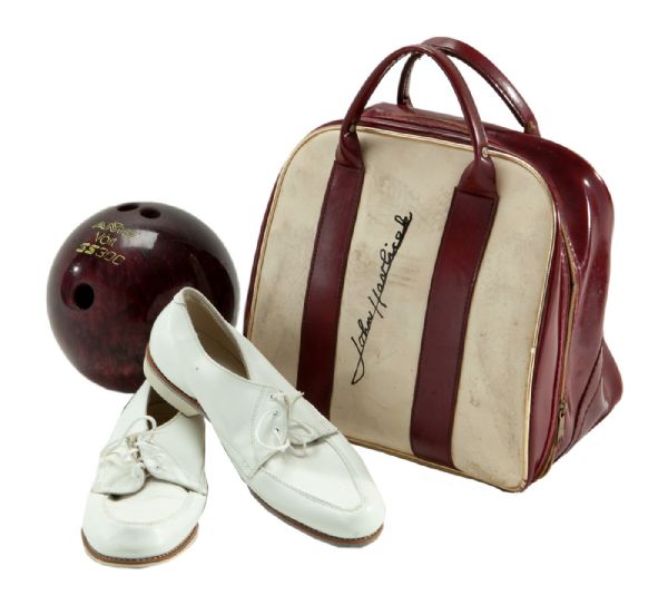 JOHN HAVLICEK’S SIGNED AMF BOWLING BALL AND HYDE BOWLING SHOES (HAVLICEK LOA)