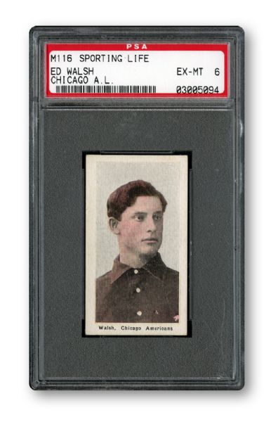1911 M116 SPORTING LIFE ED WALSH (CHICAGO A.L.) EX-MT PSA 6