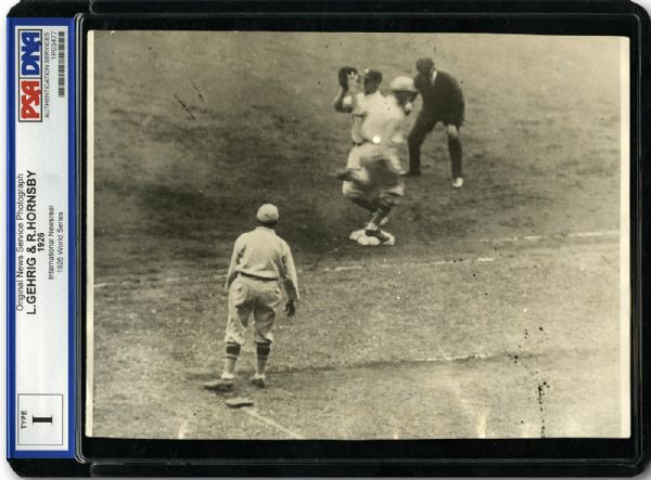  ORIGINAL TYPE 1 PHOTO OF LOU GEHRIG IN HIS FIRST WORLD SERIES GAME