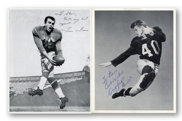 MAINLY 1960S COLLECTION OF 21 FOOTBALL AND 2 BASKETBALL AUTOGRAPHED PHOTOS