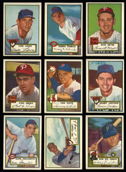  1952 TOPPS BASEBALL HIGH NUMBER LOT OF 20 DIFFERENT