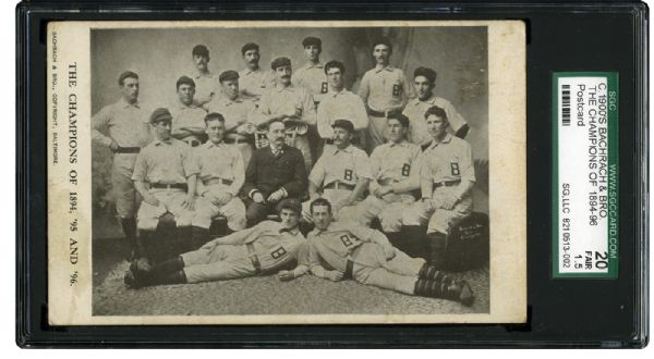  C. 1900S BACHRACH & BRO. THE CHAMPIONS OF 1894, 95, AND 96 (BALTIMORE ORIOLES) FAIR SGC 20