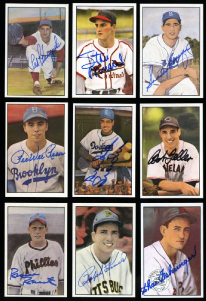  1983 BIG LEAGUE COLLECTIBLES DIAMOND CLASSICS AND ORIGINAL ALL-STARS SIGNED LOT OF 54 CARDS WITH 31 HALL OF FAMERS
