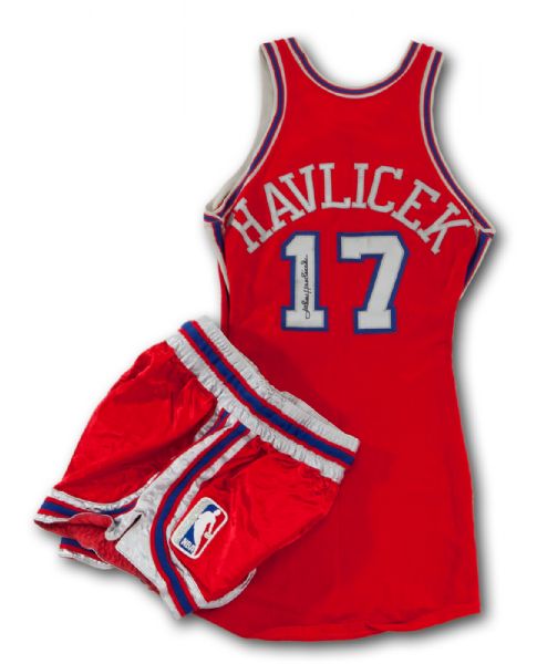JOHN HAVLICEK’S 1971 SIGNED NBA ALL-STAR GAME WORN JERSEY AND SHORTS (HAVLICEK LOA)