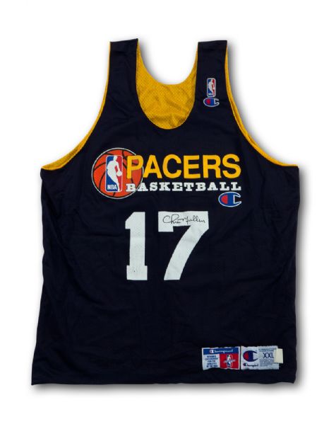  CHRIS MULLINS 1998 INDIANA PACERS PRACTICE WORN AND SIGNED JERSEY (MULLIN LOA)