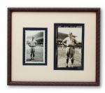 BABE RUTH AND LOU GEHRIG FRAMED PAIR OF VINTAGE PHOTOS 