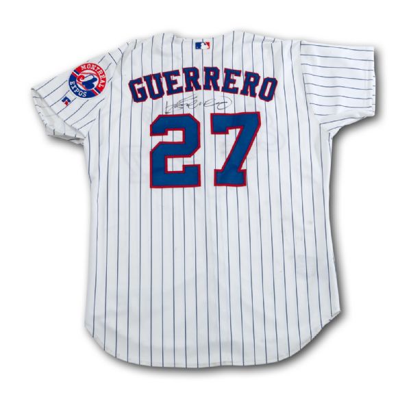 2002 VLADIMIR GUERRERO MONTREAL EXPOS GAME WORN AND SIGNED HOME JERSEY 