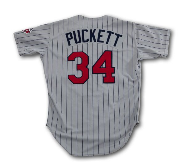 1988 KIRBY PUCKETT MINNESOTA TWINS GAME WORN ROAD JERSEY (MEARS AUTHENTIC LOA) - SUPPORTING TEAM DOCUMENTATION 