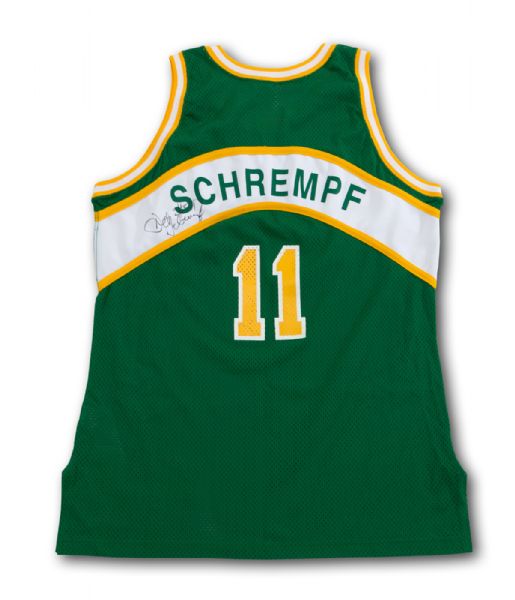 1994 DETLEF SCHREMPF SEATTLE SUPERSONICS GAME WORN AND SIGNED ROAD JERSEY 