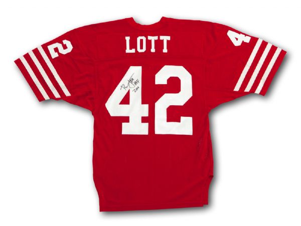 1986 RONNIE LOTT SAN FRANCISCO 49ERS GAME WORN AND SIGNED HOME JERSEY 