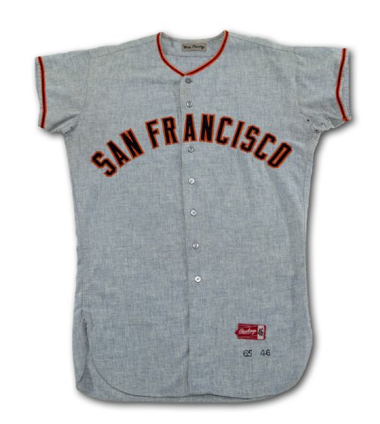 1965 WILLIE MCCOVEY SAN FRANCISCO GIANTS GAME WORN ROAD JERSEY 
