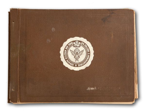  ST. BONAVENTURE COLLEGE ALBUM SIGNED BY BABE RUTH (OCT. 20TH, 1923) DURING BARNSTORMING TRIP FIVE DAYS AFTER WINING FIRST WORLD SERIES WITH FASCINATING WORLD SERIES NOTATION AND RELATED PHOTOGRAPHS