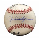 ROLLIE FINGERS 1972 SIGNED 1ST WORLD SERIES WIN (GAME 4) GAME USED BASEBALL (FINGERS LOA) 