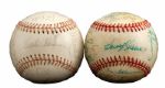 ROLLIE FINGERS 1976 OAKLAND AS AND 1983 MILWAUKEE BREWERS TEAM SIGNED BASEBALLS (FINGERS LOA) 
