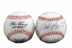 ROLLIE FINGERS PAIR MULTI-SIGNED HALL OF FAME INDUCTION BASEBALLS WITH INDUCTION YEAR NOTATIONS(FINGERS LOA) 