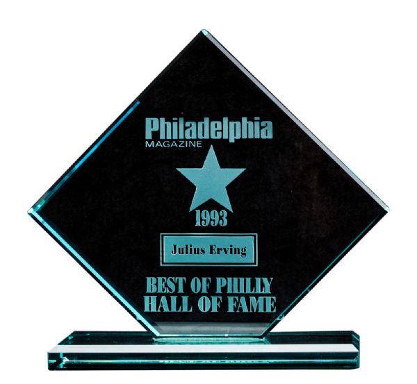  1993 JULIUS ERVING "DR. J" PHILADELPHIA MAGAZINE "BEST OF PHILLY" HALL OF FAME AWARD