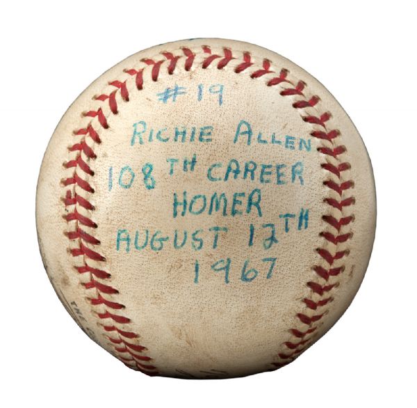 RICHIE ALLENS 108TH CAREER HOME BASEBALL HIT IN 1967 