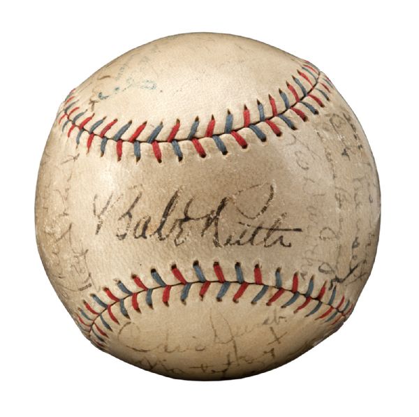  1929 NEW YORK YANKEES TEAM SIGNED BASEBALL
