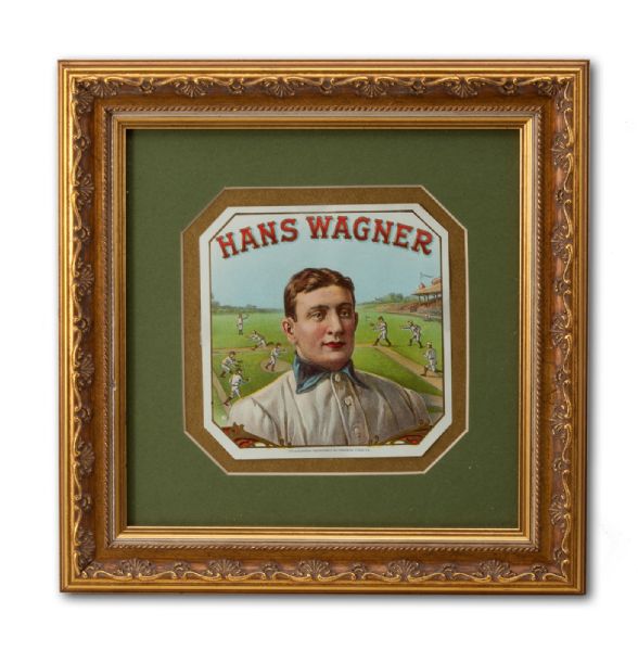  FRAMED c. 1909 HONUS WAGNER CIGAR LABEL BY THE FREEMAN CIGAR CO.