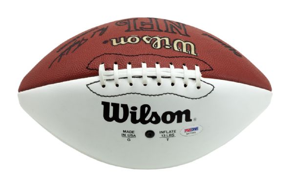  OFFICIAL WILSON FOOTBALL SIGNED BY CHICAGO BEARS GREATS PAYTON, SAYERS, BUTKUS, DITKA & SINGLETARY PSA/DNA AUTH