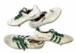 ROLLIE FINGERS SIGNED AND INSCRIBED LOT OF (2) ADIDAS SPIKE CLEATS (FINGERS LOA) 