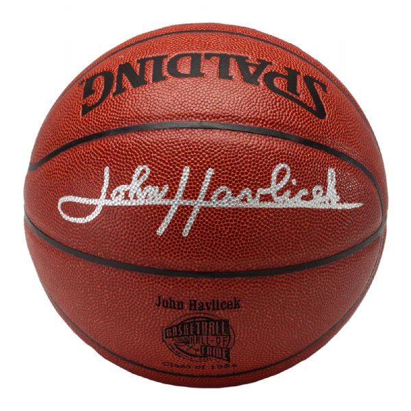 JOHN HAVLICEKS SIGNED 1984 HALL OF FAME INDUCTION SPECIAL EDITION BASKETBALL (HAVLICEK LOA)