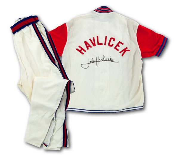 JOHN HAVLICEK’S 1971 SIGNED NBA/ABA ALL-STAR GAME WORN WARM-UP SUIT (HAVLICEK LOA)